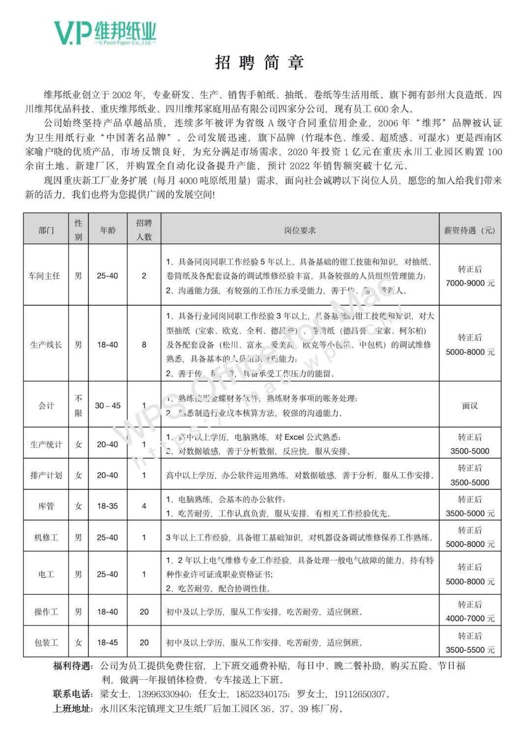 重庆永川最新招聘信息概览